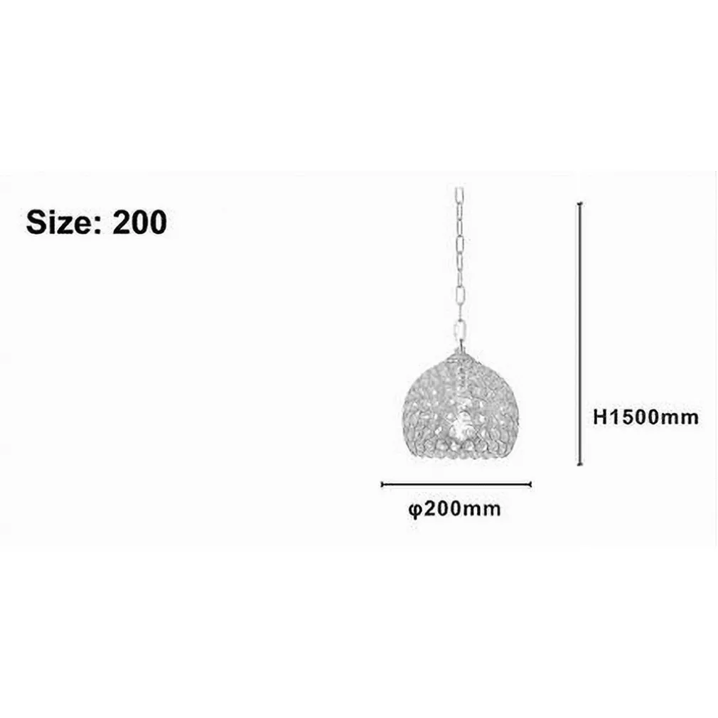 LAMPADARIO SOSPESO TONDO CUPOLA LAMPADA MEZZA SFERA CRISTALLI LUCE E27 ARGENTO 32378