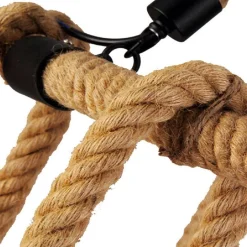 LAMPADARIO VINTAGE 6 PORTALAMPADA E27 CORDA CANAPA LAMPADA COUNTRY RETRO A38-6