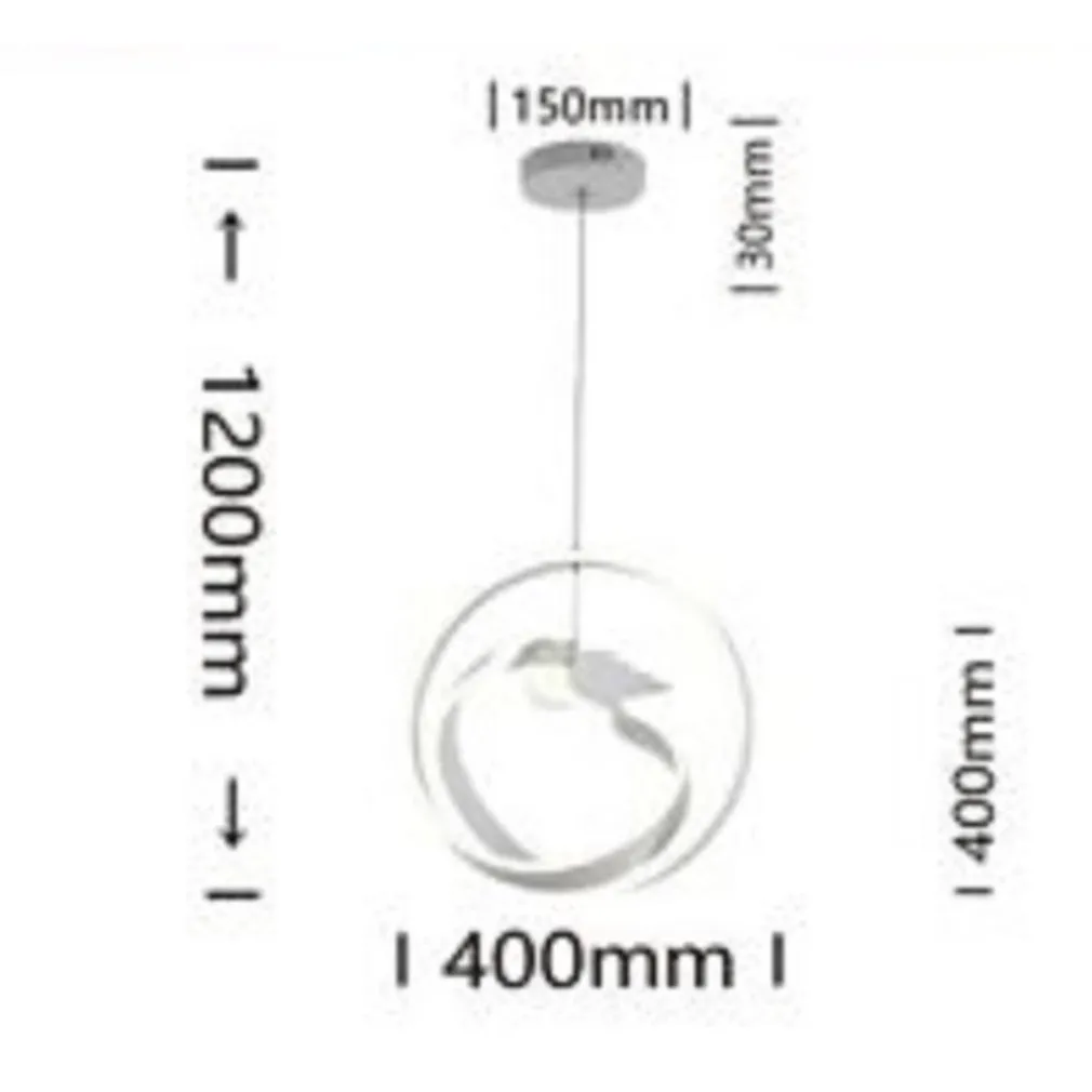 LAMPADARIO 53W LED MODERNO BIANCO A SOSPENSIONE CON UCCELLO LUCE NATURALE A51-BN