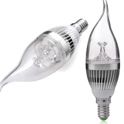 LAMPADINA A CANDELA COLPO DI VENTO DA 3W ATTACCO E14 BULBO PICCOLO LUCE CALDA