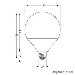Lampadina a LED con attacco E27 forma G120 1400 lumen 18W bianco caldo freddo