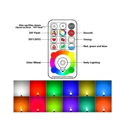 LAMPADINA A LED DA 10 WATT LAMPADA E27 RGB RGBW CON TELECOMANDO DIMMERABILE A+