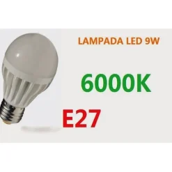 LAMPADINA A LED GLOBETTO SFERA CON ATTACCO GRANDE E27 DA 9W LUCE BIANCO FREDDO