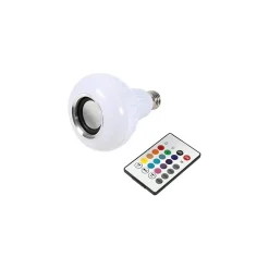 LAMPADINA CASSA BLUETOOTH COLORATA LED E27 RGB BULBO MUSICA LAMPADA TELECOMANDO