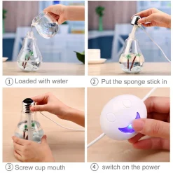 LAMPADINA DIFFUSORE UMIDIFICATORE PER AMBIENTI LED RGB AROMATERAPIA CROMOTERAPIA