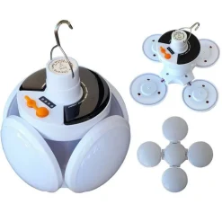 LAMPADINA EMERGENZA PANNELLO SOLARE RICARICABILE DEFORMABILE 6500K EA-94439