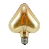 LAMPADINA FILAMENTO CUORE AMBRA E27 4W STILE VINTAGE RETRO LUCE DECORATIVA CU-OC