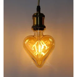 LAMPADINA FILAMENTO CUORE AMBRA E27 4W STILE VINTAGE RETRO LUCE DECORATIVA CU-OC