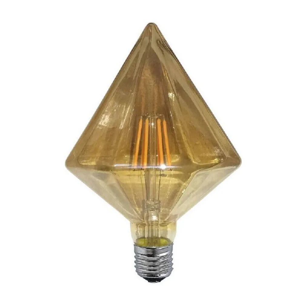 LAMPADINA FILAMENTO PRISMA AMBRA E27 4WATT STILE VINTAGE RETRO DECORATIVA TRI-OC