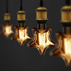 LAMPADINA FILAMENTO STELLA AMBRA E27 4 WATT STILE VINTAGE RETRO DECORATIVA ST-OC