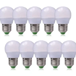 LAMPADINA GLOBETTO A LED DA 3W CON COPERTURA BIANCO LATTE A LUCE CALDA SET 10PZ