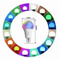 LAMPADINA INTELLIGENTE A60 10W LED RGB CCT DIMMERABILE WIFI E27 APP ALEXA GOOGLE