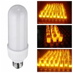 LAMPADINA LAMPADA A LED BULB EFFETTO FIAMMA FUOCO MOVIMENTO ATTACCO E27 5W WATT