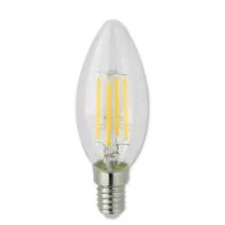LAMPADINA LED A FILAMENTO E14 4W CANDELA LUCE NATURALE FREDDA CALDA 440LM C35T