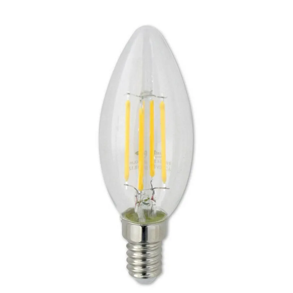 LAMPADINA LED A FILAMENTO E14 4W CANDELA LUCE NATURALE FREDDA CALDA 440LM C35T