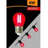 LAMPADINA LED A FILAMENTO G45 ATTACCO E27 4W A GLOBO LUCE COLORATA ROSSO G45A-TR