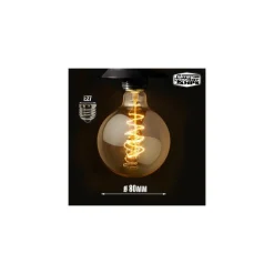LAMPADINA LED A FILAMENTO GLOBO CARBONIO VINTAGE DECORATIVA ATTACCO E27 4W