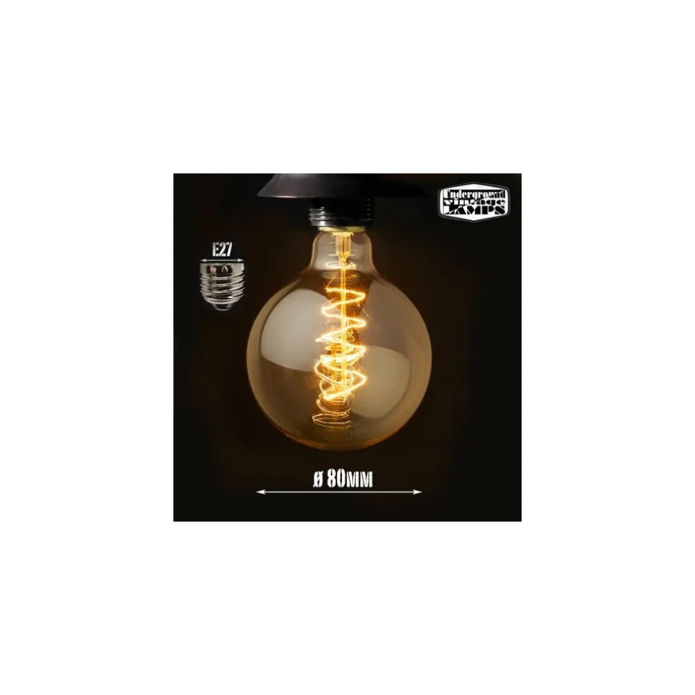 LAMPADINA LED A FILAMENTO GLOBO CARBONIO VINTAGE DECORATIVA ATTACCO E27 4W