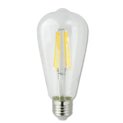 LAMPADINA LED A FILAMENTO 8 WATT E27 ST64 LUCE CALDA 3000K 880 LUMEN 220V T64-TC