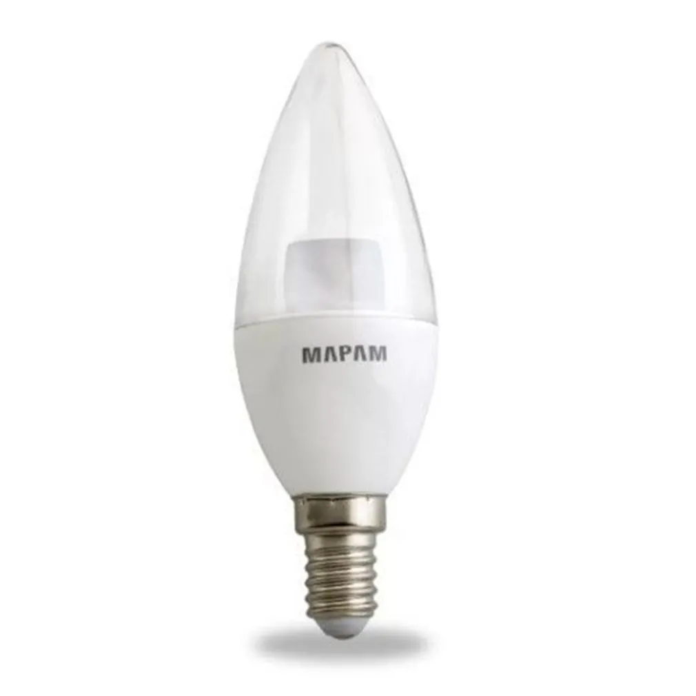 LAMPADINA LED A OLIVA TRASPARENTE E14 5WATT LUCE NATURALE 4500K ALTA QUALITÀ 00418