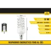 LAMPADINA LED A SPIRALE E14 9 W LUCE BIANCA FREDDA CALDA NATURALE 56D S-05T