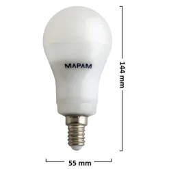 LAMPADINA LED ATTACCO E14 BULBO A55 7 WATT LUCE NATURALE 4500K ALTA QUALITÀ 00326