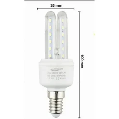 LAMPADINA LED ATTACCO E14 2U 4 W LUCE FREDDA CALDA NATURALE ILLUMINAZIONE 2U-01