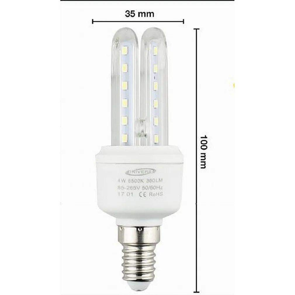 LAMPADINA LED ATTACCO E14 2U 4 W LUCE FREDDA CALDA NATURALE ILLUMINAZIONE 2U-01