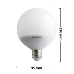 LAMPADINA LED E27 GLOBO G95 12W ATTACCO GRANDE LUCE NATURALE 4500K BASSO CONSUMO 00371