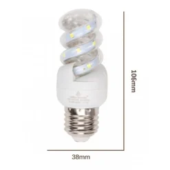 LAMPADINA LED E27 7W 665LM TORTIGLIONE VORTICE SPIRALE LUCE FREDDA NATURALE CALDA