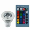 LAMPADINA LED GU10 3W FARETTO SPOTLIGHT RGB CON TELECOMANDO CROMOTERAPIA GU10-RGB