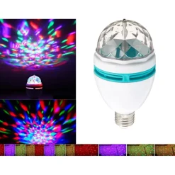 LAMPADINA LED RGB MULTICOLOR ATTACCO E27 LUCE LED COLORA ROTANTE 3WATT 3W