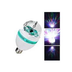LAMPADINA LED RGB MULTICOLOR ATTACCO E27 LUCE LED COLORA ROTANTE 3WATT 3W
