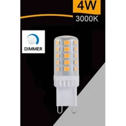 LAMPADINA LED SMD DIMMERABILE G9 4W 400LM LUCE 3000K 4000K 6500K SPARAC-G9-4W-TGE1