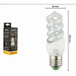 LAMPADINA LED SPIRALE ATTACCO E27 7WATT LUCE 6500K 3000K 4000K ILLUMINAZIONE S02