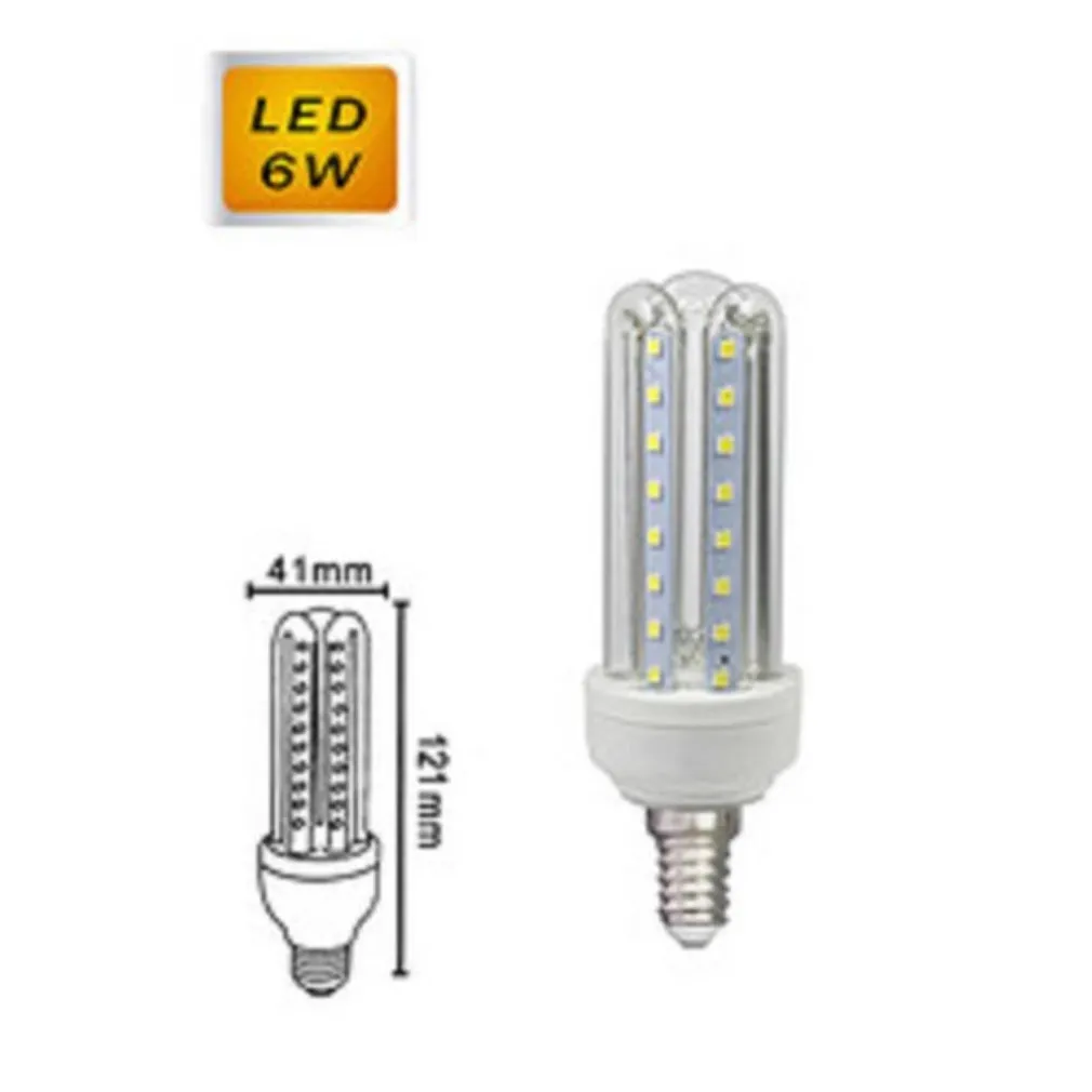 LAMPADINA LED 3U E14 6W LUCE FREDDA 6500K NATURALE 4000K CALDA 3000K 36D 3U01T