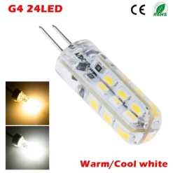 LAMPADINA LED 3W 24 SMD G4 3014 ATTACCO A SPILLO LUCE BIANCA CALDA FREDDA 12V