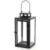 LANTERNA PORTACANDELA IN VETRO METALLO NERO 15X15X32CM MODERNA INDUSTRIAL 765001