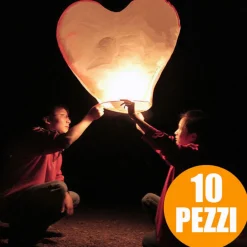 LANTERNA VOLANTE A FORMA DI CUORE BIANCA 37X90X90 MATRIMONIO EVENTI FESTA PARTY