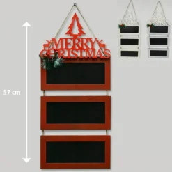 LAVAGNE IN LEGNO CON SCRITTA MERRY CHRISTMAS 3 COLORI 57CM DECORAZIONI NATALIZIE