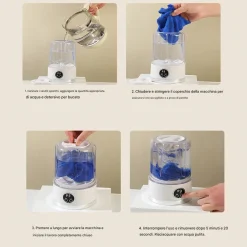 LAVATRICE PORTATILE PULIZIA MUTANDE SILENZIOSA WIRELESS PER DORMITORI CAMPEGGIO VIAGGIO