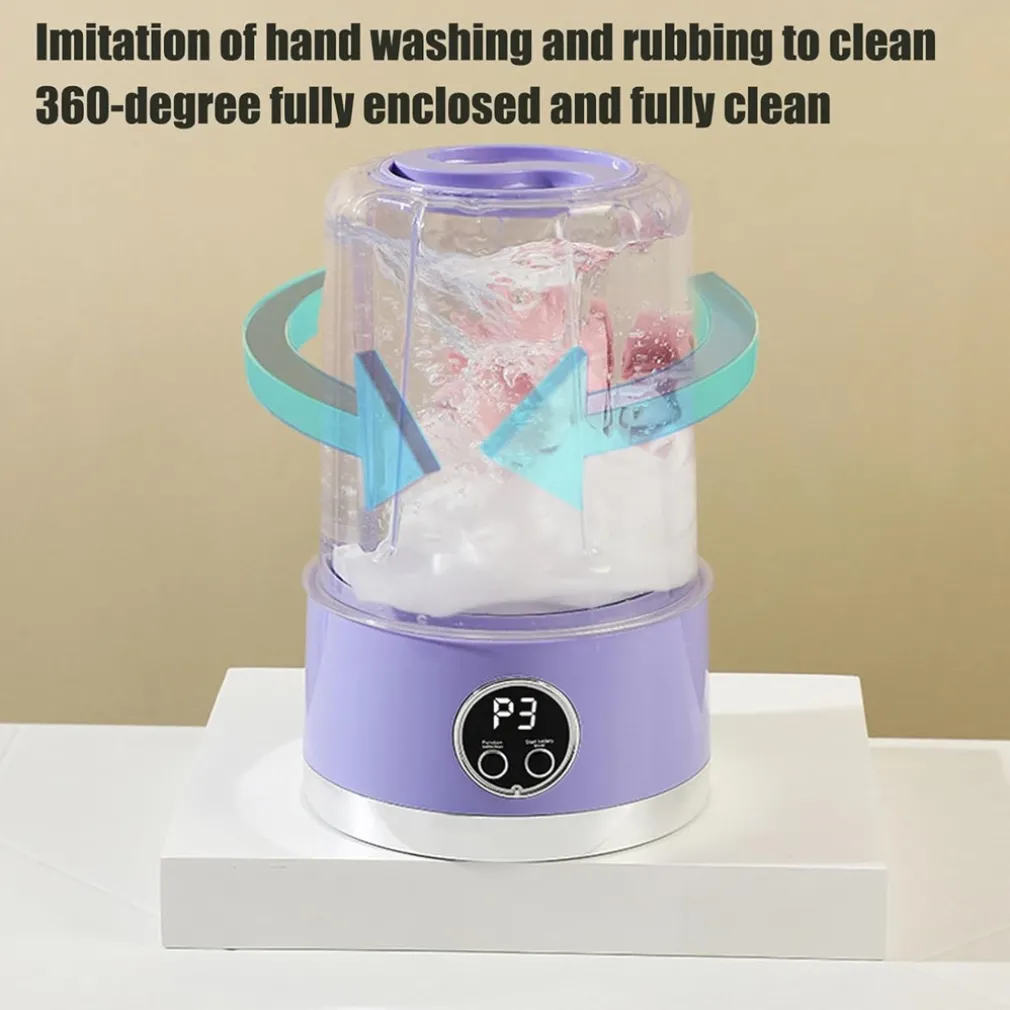 LAVATRICE PORTATILE PULIZIA MUTANDE SILENZIOSA WIRELESS PER DORMITORI CAMPEGGIO VIAGGIO