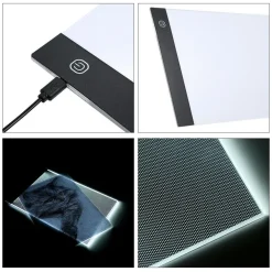 LED ART LIGHT PAD TAVOLO SUPPORTO LUMINOSO PER TRACCIARE DISEGNI ARTISTI FTO A4