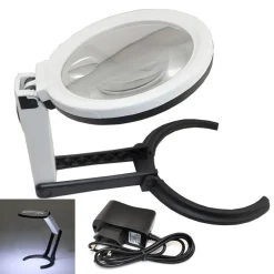 LENTE DI INGRANDIMENTO DA TAVOLO LAMPADA CON 10 LED PORTATILE 120 MM A 28MM