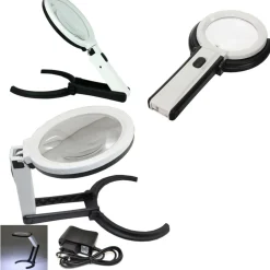 LENTE DI INGRANDIMENTO DA TAVOLO LAMPADA CON 10 LED PORTATILE 120 MM A 28MM