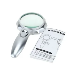 LENTE INGRANDIMENTO CON 6 LED DIAMETRO 75 MM 4X IN VETRO RIPARAZIONI