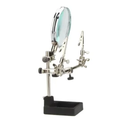 LENTE INGRANDIMENTO CON PINZE DA TAVOLO TOOL RIPARAZIONI SALDATURE ORIENTABILE