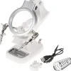 LENTE INGRANDIMENTO PINZE DA TAVOLO LUCE LED RIPARAZIONI SALDATURE ORIENTABILE