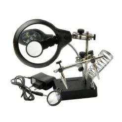 LENTE INGRANDIMENTO SALDATURA RIPARAZIONE 5 LED AUSILIARIA MOLLETTA MG16129-C