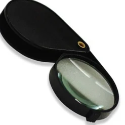 LENTE INGRANDIMENTO TASCABILE IN VETRO 50 MM OROLOGIO NERO TASCA RIPARAZIONI